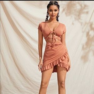 🌸NWOT - SHEIN Ruffle Asymmetrical Hem Dress Large